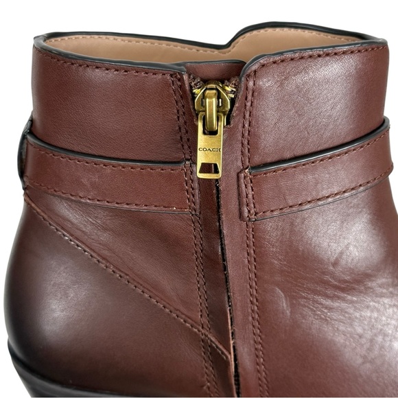 Coach “Dylan” Brown Leather Ankle Boots 8.5 B - Picture 7 of 15